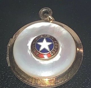 United States Army Air Forces Vintage Sweetheart Locket Mother Of Pearl