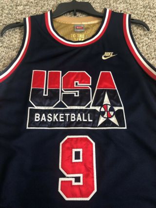 Vintage Authentic MICHAEL JORDAN Nike USA Olympic Dream Team Blue Jersey 48 L 4