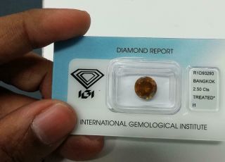 2.  50 Cts Very Rare IGI Certified Fancy Brownish Orange Yellow Color LooseDiamond 3