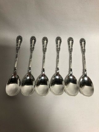 Dominick & Haff No 10 Blossom Sterling Silver Set Of 6 Egg Spoons 4 3/8 " No Mono