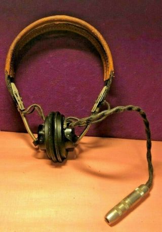 Wwii Us Army Signal Corps Reciever R - 14 Headset Headphones World War Ii Vintage