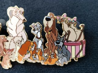 RARE Authentic Disney Pin LE 100 Lady and the Tramp Cast Jumbo Pin 3