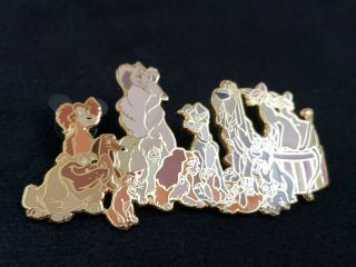 RARE Authentic Disney Pin LE 100 Lady and the Tramp Cast Jumbo Pin 5