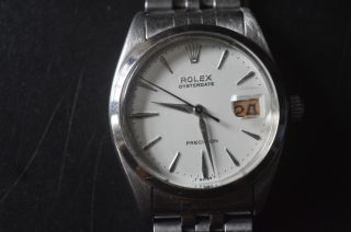 Vintage Rolex 6694 Oyster Date Precision " Tropical " Rare White Dial & Hands Only