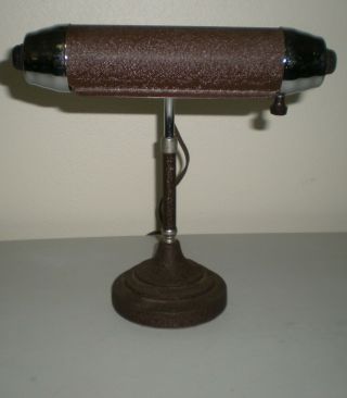 Pristine Vintage Authentic Art Deco Desk Lamp / Banker / Piano Adjustable Light 2
