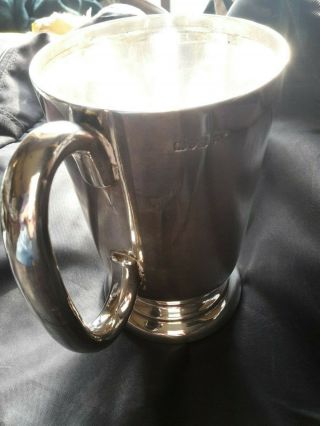Good Quality Heavy Fully - Hallmarked Antique Silver Tankard,  Uniquely Inscribed