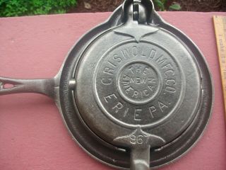 Rare Early Antique Griswold Cast Iron No 6 Waffle Iron Example Htf
