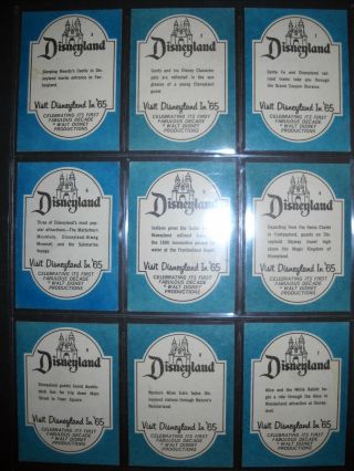 1965 DISNEYLAND COMPLETE (66) CARD SET DONRUSS RARE BLUE BACK VERSION 2