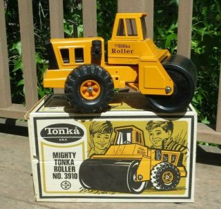 Vintage Mighty Tonka Orange Roller No.  3910 Boxed 1973 - 1975