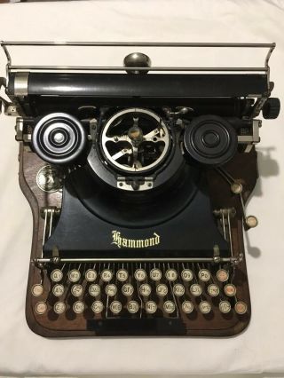 Rare 1916 Hammond Multiplex Mathematical Typewriter & Paperwrk Oak Covr