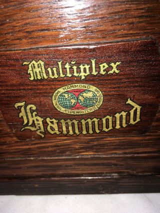 RARE 1916 Hammond Multiplex Mathematical Typewriter & Paperwrk Oak Covr 3