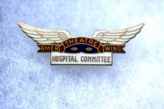 American Theatre Wing Hospital Committee Pin Wwii Stage Door Canteen