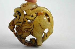 Ancient Collectable Delicate Noble Old Jade Carve Auspicious Elephant Statue 5