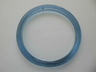Antique Chinese Peking Glass Clear Blue Large Sewing Basket Ring Bangle Bracelet
