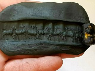 Fantastic Intact Extremely Rare Ancient Cylinder Seal Lapis Lazulli.  7,  9 Gr.  21m