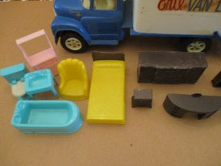 Rare ERTL loadstar van lines truck with trailer and furniture, 3