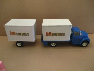 Rare ERTL loadstar van lines truck with trailer and furniture, 7