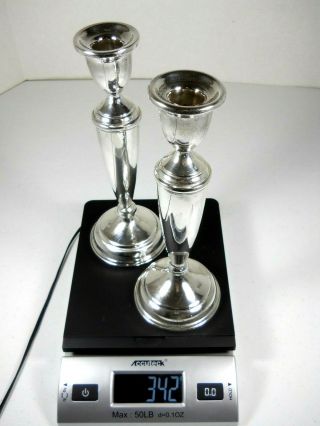 925 Solid Sterling Silver Egyptian Candlesticks 342 Gram Not Scrap 8.  75 "