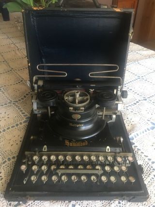Antique 1900s Hammond Multiplex Vintage Typewriter With Case
