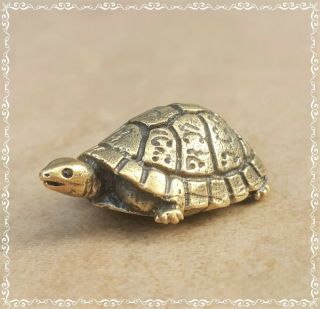 Lucky Holy Turtle Thai Brass Talisman Magic Amulet Health Long Live Power Luck