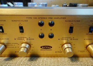 Vintage H.  H.  Scott Type 130 Stereomaster Stereo Tube Pre Amplifier Powers Up