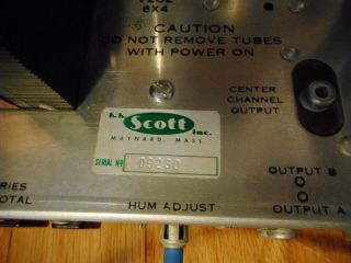 Vintage H.  H.  Scott Type 130 Stereomaster Stereo Tube Pre Amplifier Powers Up 7