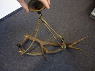 Antique Black Forest Electrified Antler Lamp - Antique Chandelier - Antlers - Rare -