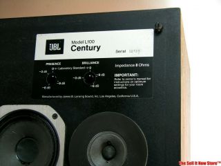 Vintage James B Lansing JBL L100 L - 100 Audiophile Speakers Loudspeakers Monitors 3
