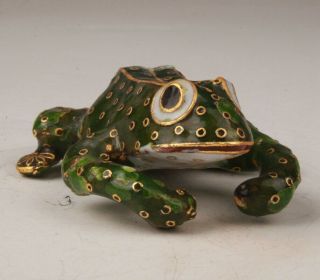 Retro Chinese Cloisonne Enamel Statue Animals Frog Old Handmade Collectible Gift