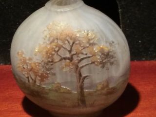 VERY RARE DAUM NANCY Miniature Etched Enamel Art Glass Vase 1 1/2 