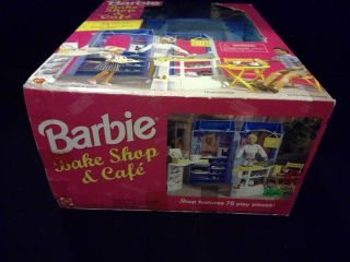 VTG 90 ' s BARBIE BAKE SHOP & CAFE TOY PLAYSET ACCESSORIES RARE & 5
