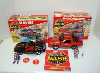 Vintage Kenner Mask Thunderhawk And Raven In Boxes