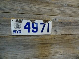 1916 Wyoming License Plate All Porcelain License Plate Vintage Wyoming.