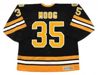 Andy Moog Boston Bruins 1990 Ccm Vintage Throwback Away Nhl Hockey Jersey