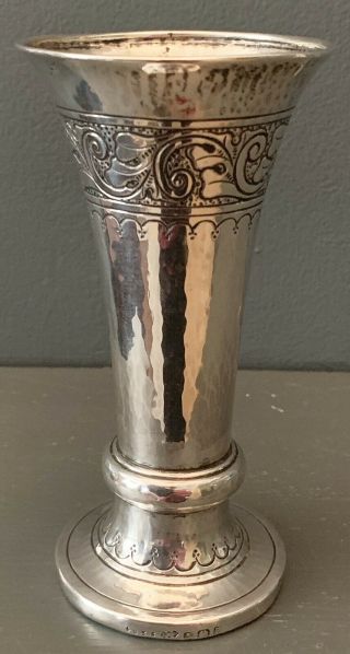 RARE LIBERTY & CO ARTS & CRAFTS SOLID SILVER VASE - BIRMINGHAM 1924 - 2