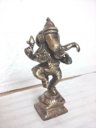 Hindu God Dancing Ganesh Ganesha Statue Antique Finish Hinduism Diwali Figurine