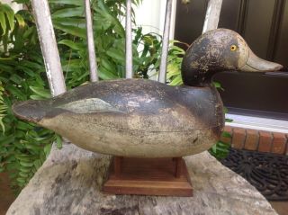 Antique Vintage Old Wooden Mason Challenge Grade Bluebill Hen Duck Decoy