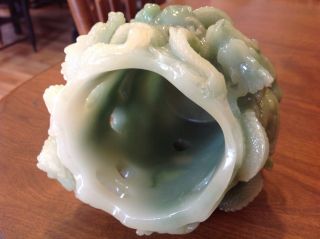 Green glass dragon candle holder 3