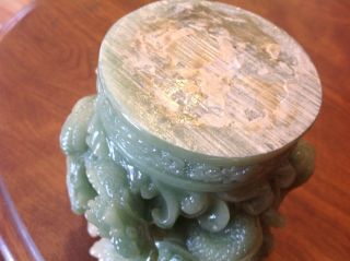Green glass dragon candle holder 4