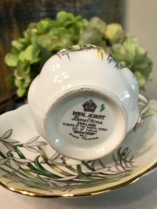 Royal Albert hand painted Snowdrop tea cup and saucer “Flower of The Month” 3