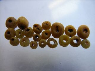 20 Ancient Roman Smaller Yellow Glass Beads Romans Very Rare Top