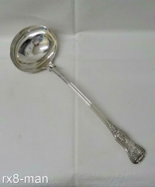 1824 Rare Georgian Solid Sterling Silver Double Kings Pattern Soup Ladle 302g