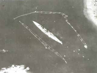 Wwii Confidential 8x8 Aerial Photo German Battleship & Torpedo Nets 61