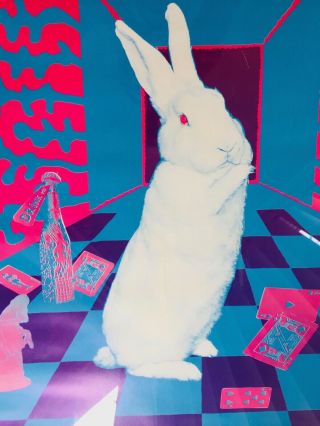 Rare NOS White Rabbit ' Keep Your Head ' Vtg 1967 1st ed.  Poster blacklight orbit 12