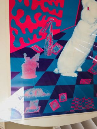 Rare NOS White Rabbit ' Keep Your Head ' Vtg 1967 1st ed.  Poster blacklight orbit 2