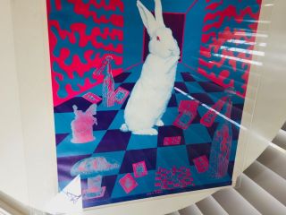 Rare NOS White Rabbit ' Keep Your Head ' Vtg 1967 1st ed.  Poster blacklight orbit 3