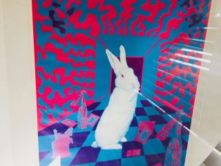 Rare NOS White Rabbit ' Keep Your Head ' Vtg 1967 1st ed.  Poster blacklight orbit 4