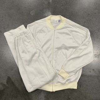 Vintage 80s Adidas Atp Tracksuit Set Jacket Pants Trefoil Usa,  White,  Sz Xl