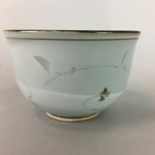 Japanese Arita ware Porcelain Teacup Vtg Yunomi Floral Gray Signed Sencha PT528 4