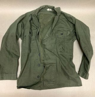 WWII ww2? US Army OD7 HBT Herring Bone Twill Jacket Shirt 38S 2